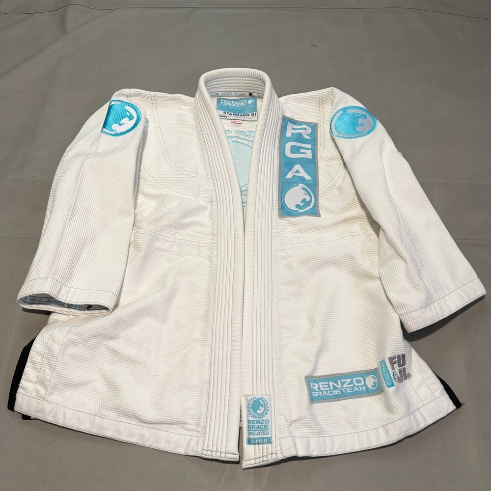 Fuji Renzo Gracie Jiu-Jitsu BJJ MMA Gi Kimono White/Blue Women WC2 Jacket Top